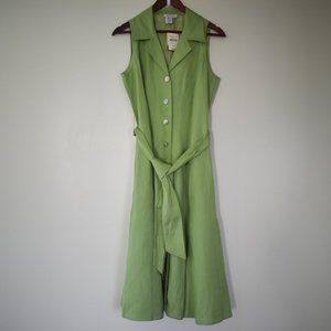 NWT Coldwater Creek button down maxi dress with collar, belt, and pleated flare